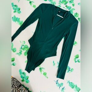 Emerald green stretchy bodysuit